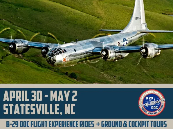 Rare B-29 Superfortress to visit Statesville Regional Airport