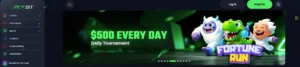 The homepage of Crypto Casino JackBit showing the daily bonuses